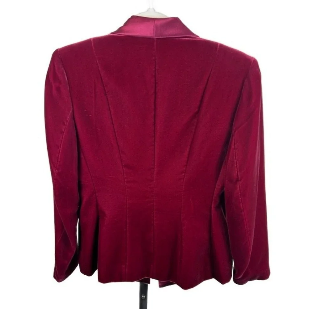 Talbots Burgundy Velvet Satin Tuxedo Collar‎ Jacket Cami Combo Size 6 Petite 6P